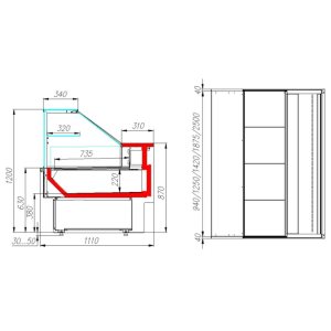 Витрина нейтральная Carboma GC110 N 1,5-1 (1,5 Carboma CG110) (сталь) - Изображение 3