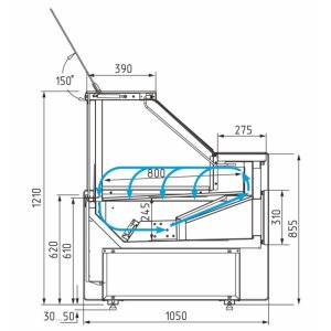 Витрина холодильная Carboma GC111 VM 1,5-1 (1010 Мариель) (динамика, без боковин) - Изображение 3