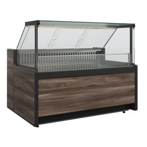 Витрина холодильная Carboma GC111 VV 1,25-1 (1008 Темный дуб) (динамика, без боковин)