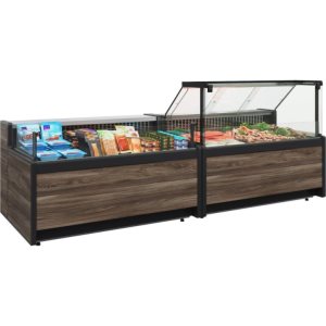 Витрина холодильная Carboma GC111 VV 2,0-1 (1008 Темный дуб) (динамика, без боковин) - Изображение 2