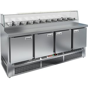 Стол холодильный для пиццы HiCold PZE1-111GN (1/3) стекло