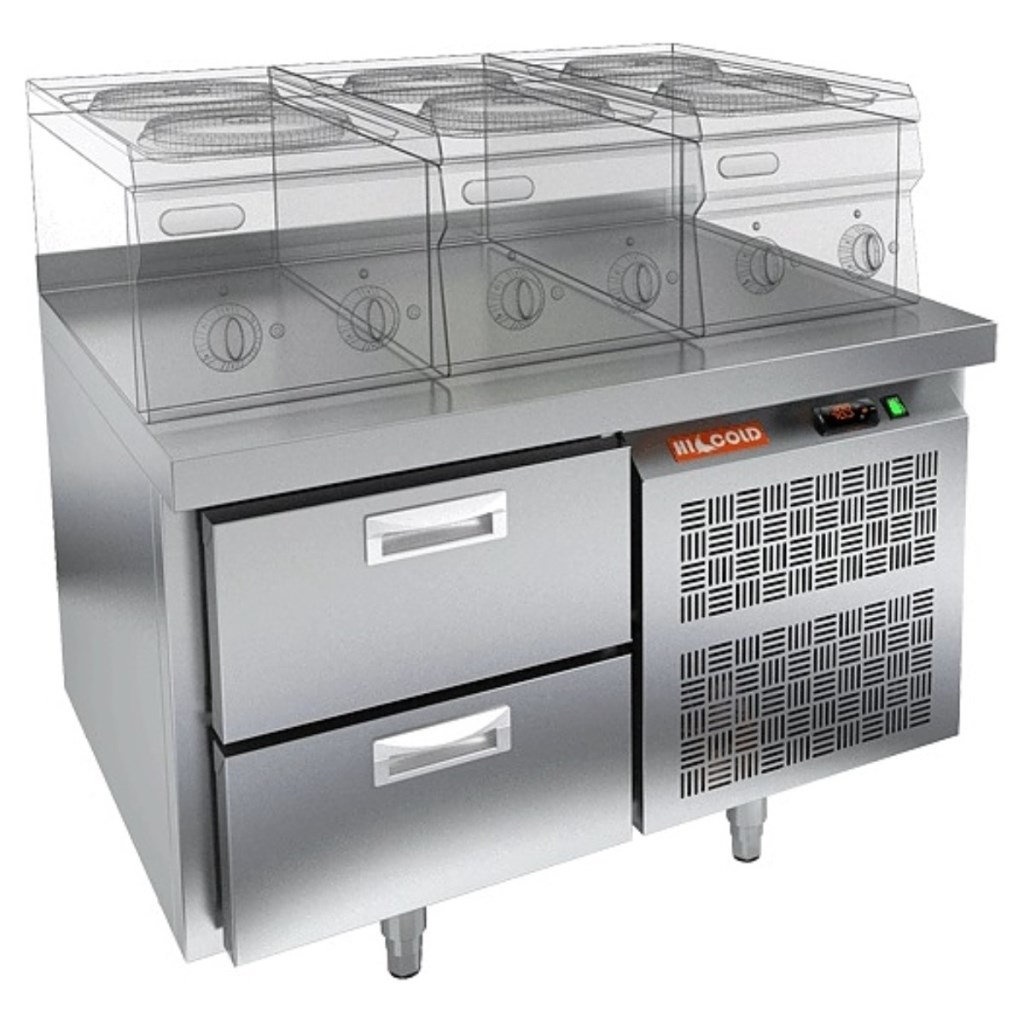Стол морозильный HiCold GN 2/BT LT под тепловое оборудование