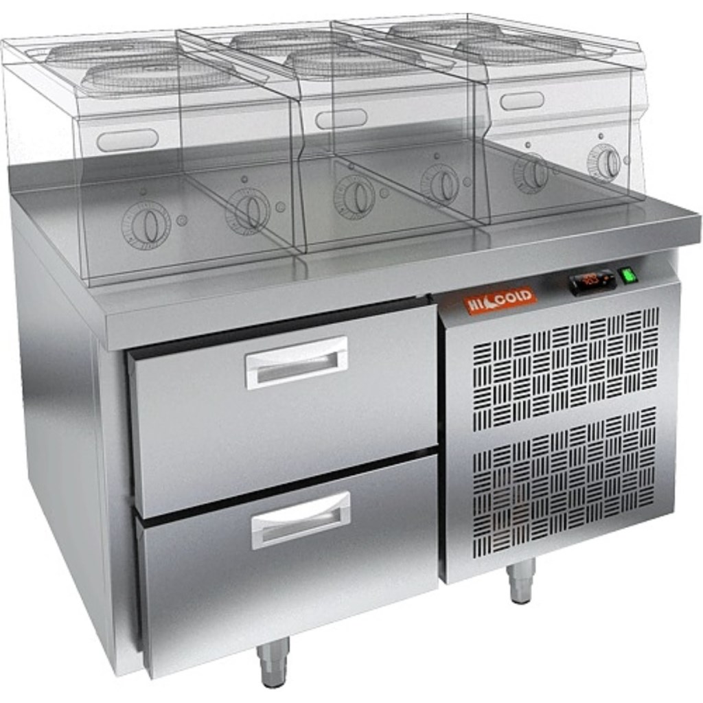 Стол морозильный HiCold GN 2/BT LT SH O под тепловое оборудование