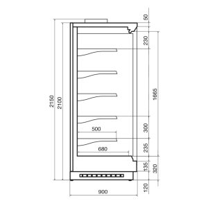 Горка холодильная Dazzl Vega DG 090 H210 торец - Изображение 3
