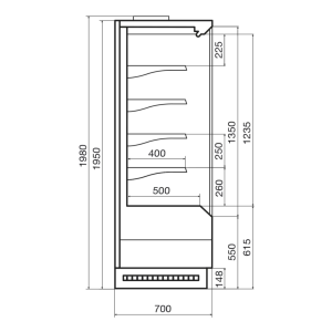 Горка холодильная Dazzl Vega 070 H195 Plug-in 100 - Изображение 3
