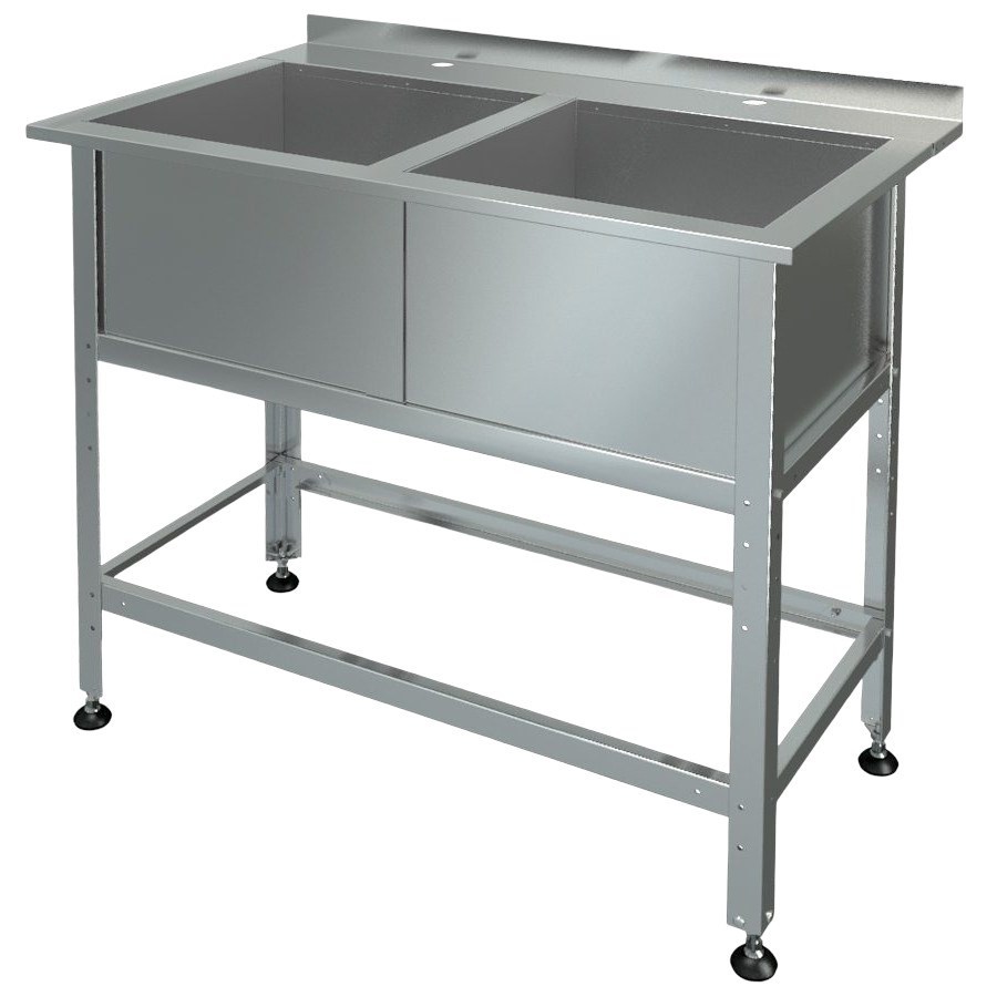 Ванна моечная с бортом МХМ МБ-2-0,45-0,7/1,35 (AISI 430, t=0,6)