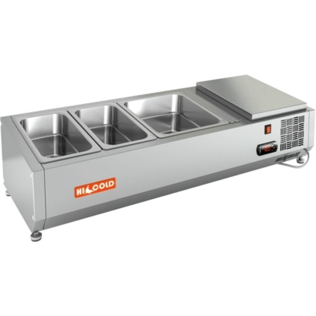 Витрина холодильная для ингредиентов HICOLD VRTO 1000 к PZE3 (1/3)