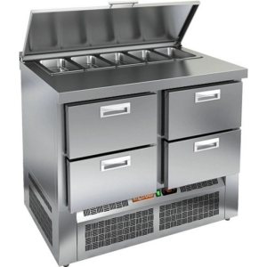 Стол холодильный для салатов HiCold SLE1-22GN (1/3) с крышкой