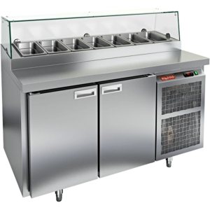 Стол холодильный для пиццы HiCold PZ1-11/GN (1/3H) стекло (R290)