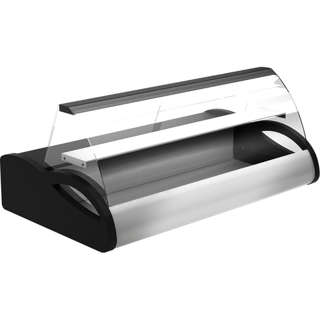 Витрина холодильная настольная Carboma A87 SM 1,5-1 (ВХС-1,5 Арго) (0013-0430  (бок черн, декор нерж))