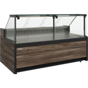 Витрина холодильная Carboma GC111 VM 3,75-1 (1008 Темный дуб) (динамика, газлифт, без боковин)